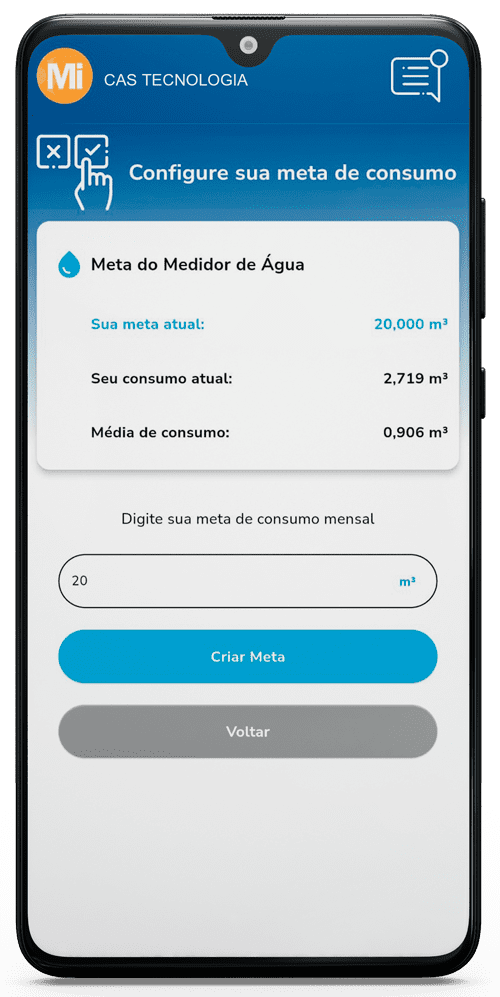 Configure suas metas